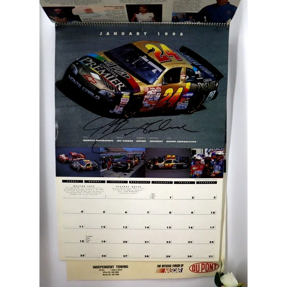 Jeff Gordon 1998 Dupont Shop Calendar - New Old Stock Retro 90's NASCAR